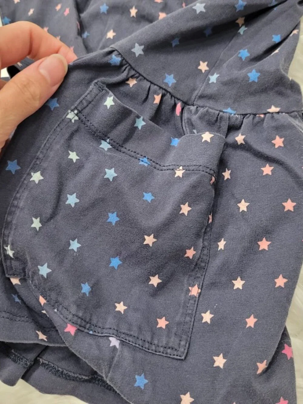 Tea Collection Blue Star Cotton Dress Navy Kids Girls Toddler 3T Colorful Kawaii